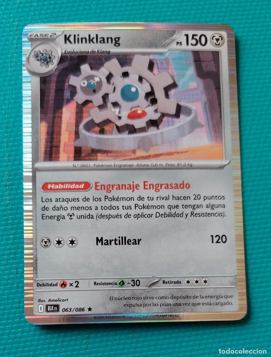 Trading cards: CARTA POKEMON EN ESPA&Ntilde;OL - KLINKLANG 063 / 086 - FASE 2 - RARA * - ORIGINAL - NUEVA MD MINT