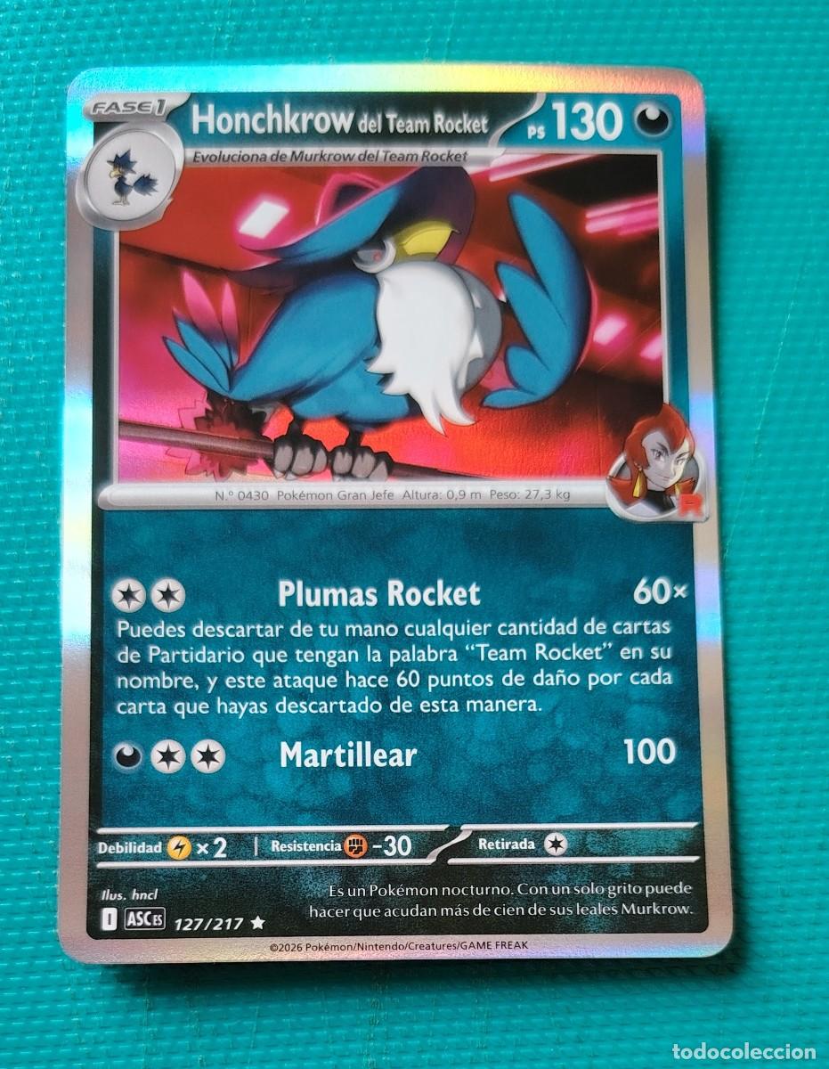 Trading cards: CARTA POKEMON EN ESPA&Ntilde;OL - HONCHKROW 127 / 217 - FASE 1 - RARA * - ORIGINAL - NUEVA MD MINT