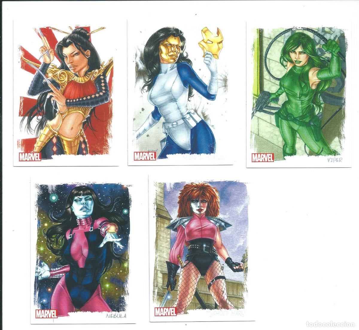 Trading cards: 2014 MARVEL DANGEROUS DIVAS SERIE 2 SUBSET ARTIFEX (RHIANNON OWENS) , LOTE DE 5 (DE 9)