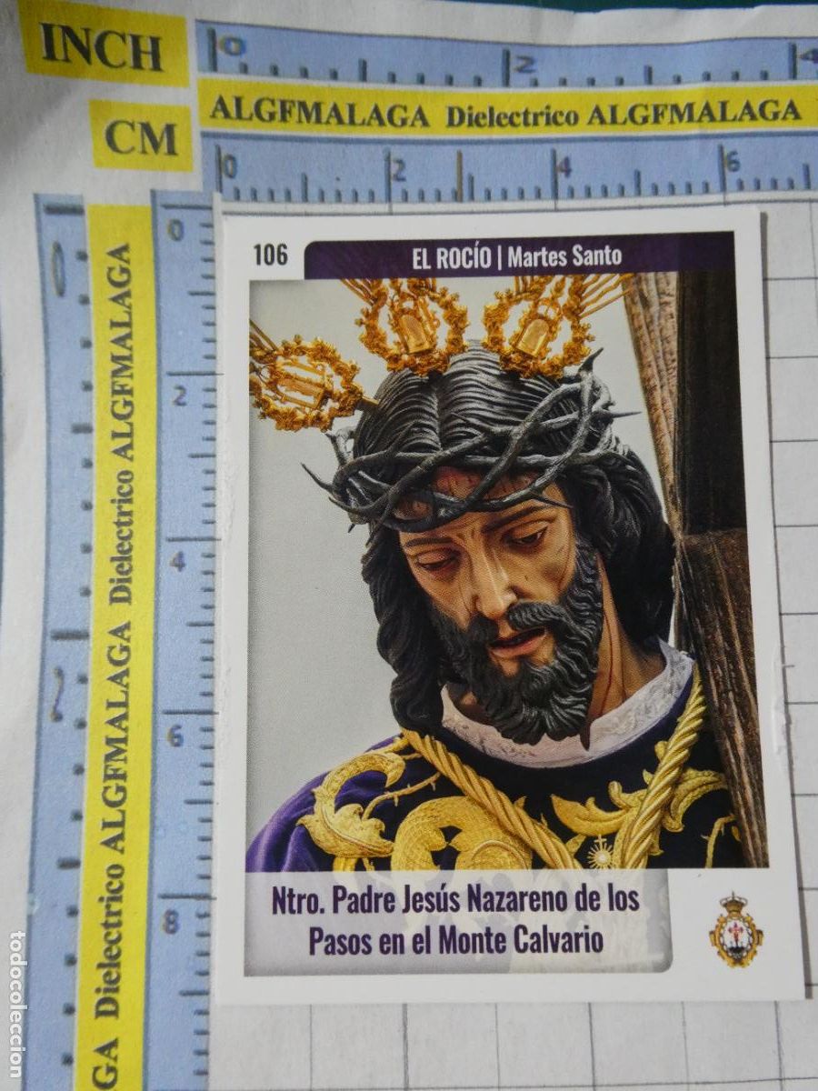 Trading cards: TARJETA TRADING CARD CROMO RELIGIOSO SEMANA SANTA M&Aacute;LAGA. HOLY CARDS. 106 JESUS EL ROC&Iacute;O