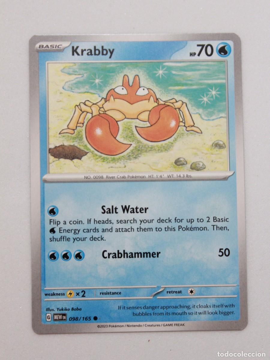 Trading cards: T&iacute;tulo: Pok&eacute;mon TCG Krabby 098/165 Common Carta Agua Pok&eacute;mon 151