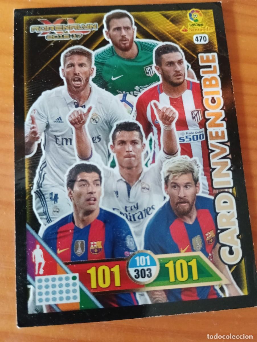 Trading cards: ADRENALYN XL 2016 2017 PANINI N&ordm; 470 CARD INVENCIBLE MESSI RONALDO OBLAK SUAREZ - CROMO LIGA 16 17