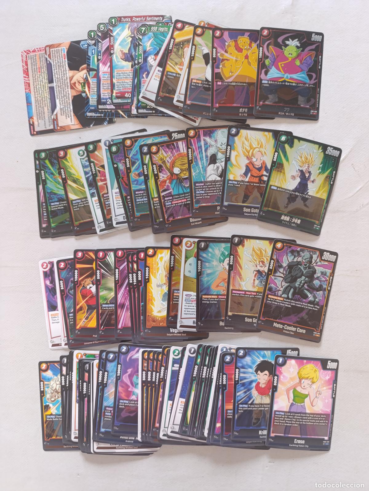 Trading cards: LOTE DRAGON BALL SUPER CARD GAME - 86 CARTAS - C, UC Y R - INGLES Y JAPONES - HAY BRILLANTES (Q7A)