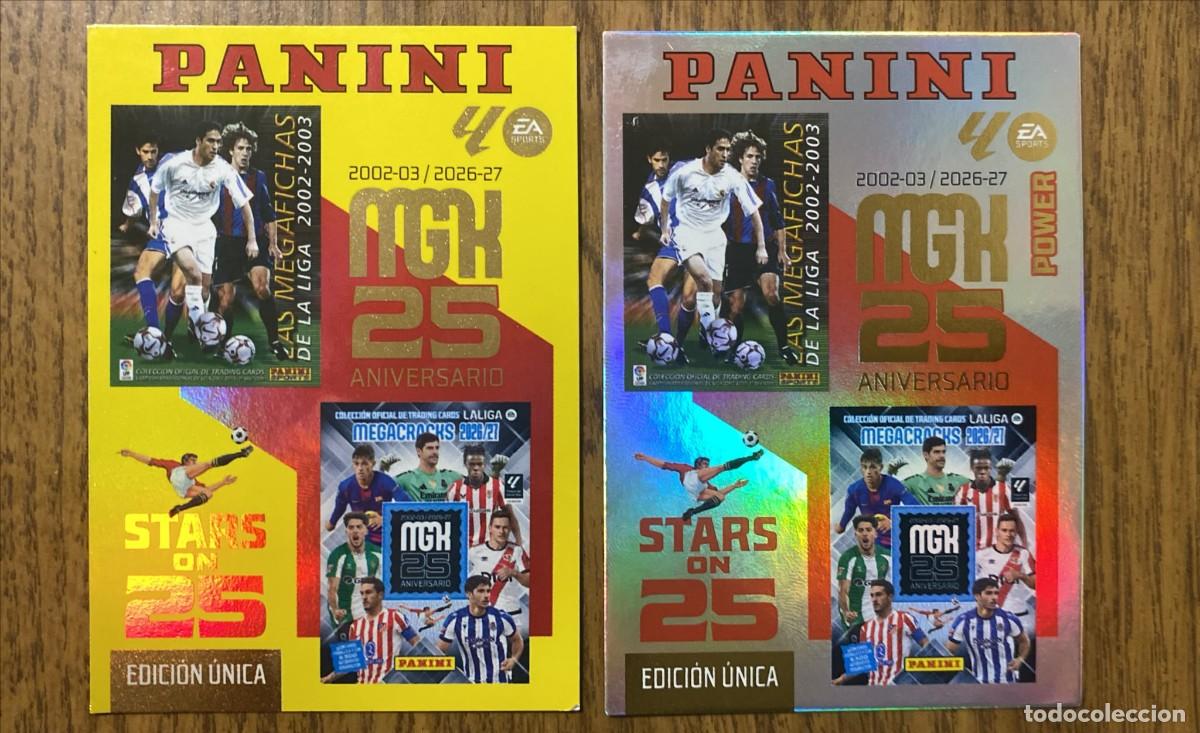 Trading cards: Lote 2 cartas MGK 25 Aniversario 424 Megacracks 2027 Tin Box Premium