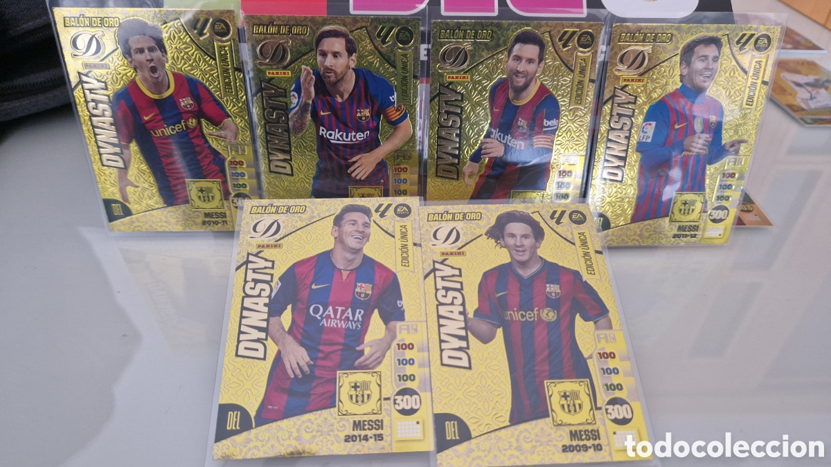 Trading cards: LOTE 6 CROMOS MESSI BAL&Oacute;N DE ORO DYNASTY EDICI&Oacute;N &Uacute;NICA &ndash; Panini Adrenalyn XL 2024-25 (FC Barcelon