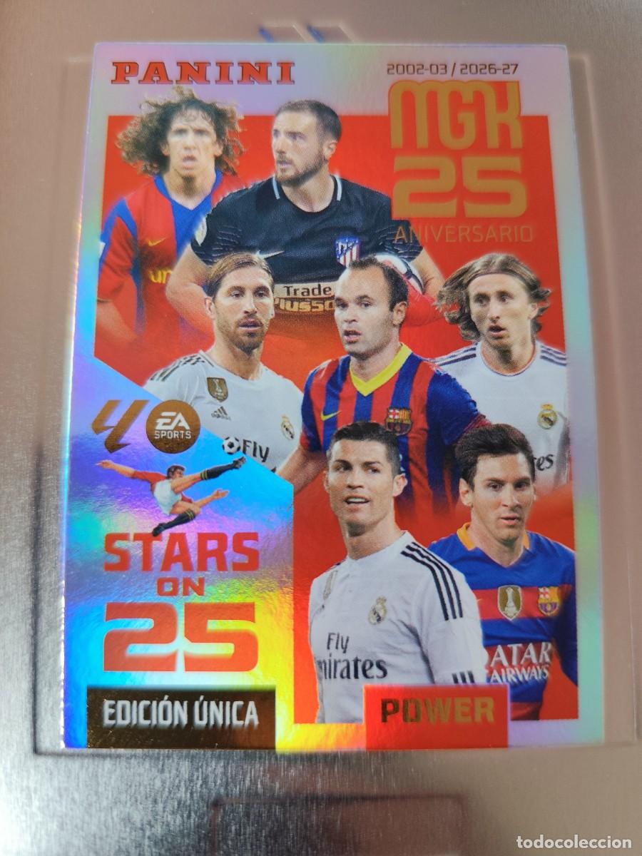 Sammelkarten: Megacracks 2026/27. Stars on 25 jugadores ic&oacute;nicos Power - edici&oacute;n &uacute;nica lata