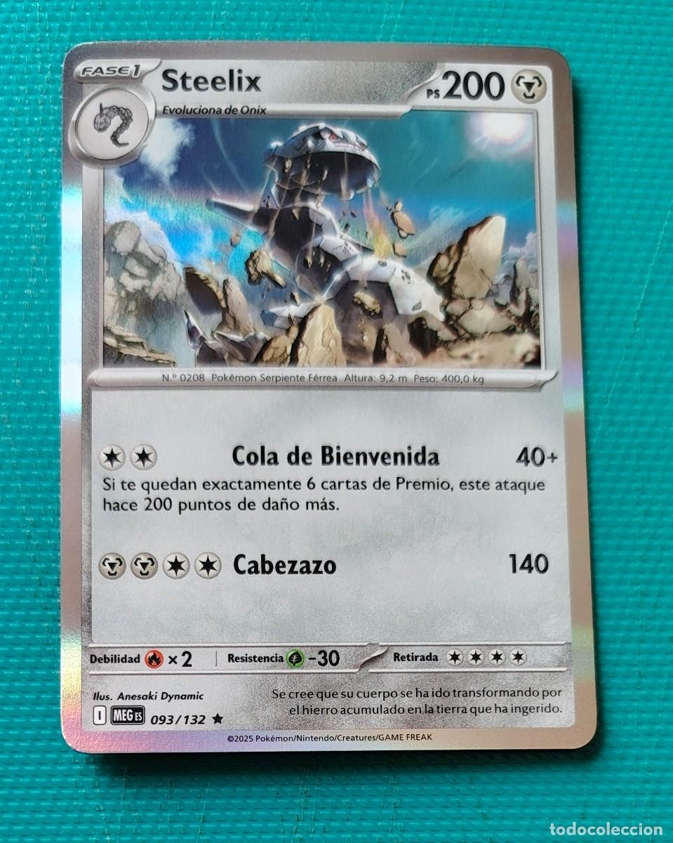 Trading cards: CARTA POKEMON EN ESPA&Ntilde;OL - STEELIX 093 / 132 - FASE 1 - RARA * - ORIGINAL - NUEVA MD MINT