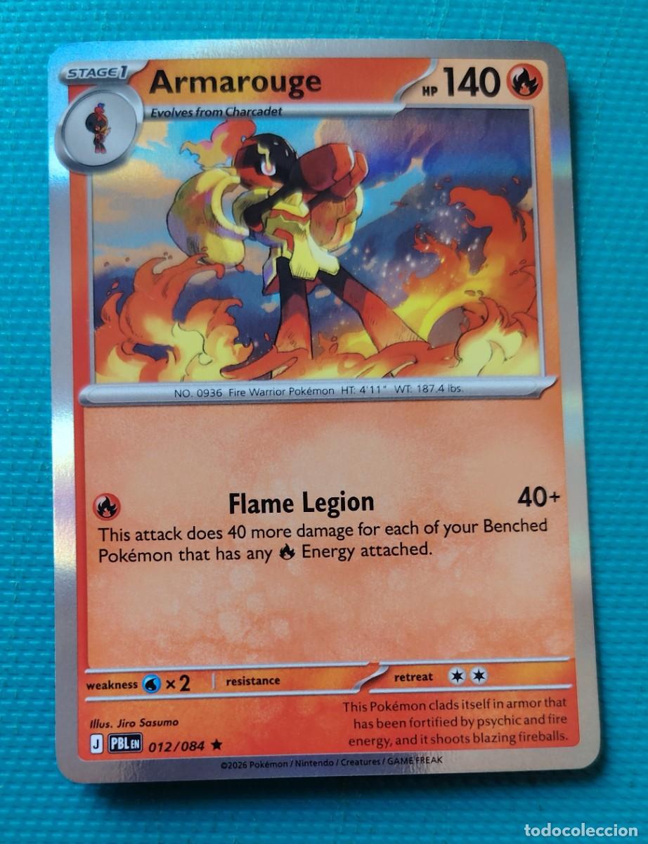 Trading cards: CARTA POKEMON EN INGLES - ARMAROUGE 012 / 084 - FASE 1 - RARA * - ORIGINAL - NUEVA MD MINT