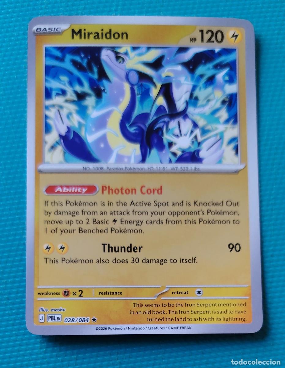Trading cards: CARTA POKEMON EN INGLES - MIRAIDON 028 / 084 - BASICO - RARA * - ORIGINAL - NUEVA MD MINT