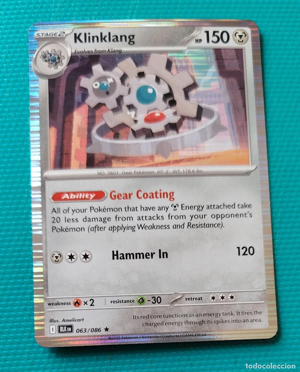 Trading cards: CARTA POKEMON EN INGLES - KLINKLANG 063 / 086 - FASE 2 - RARA * - ORIGINAL - NUEVA MD MINT