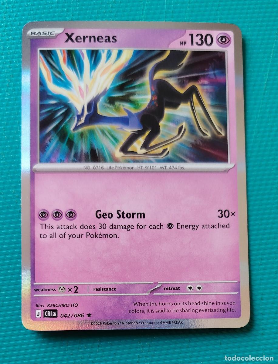 Trading cards: CARTA POKEMON EN INGLES - XERNEAS 042 / 086 - BASICO - RARA * - ORIGINAL - NUEVA MD MINT