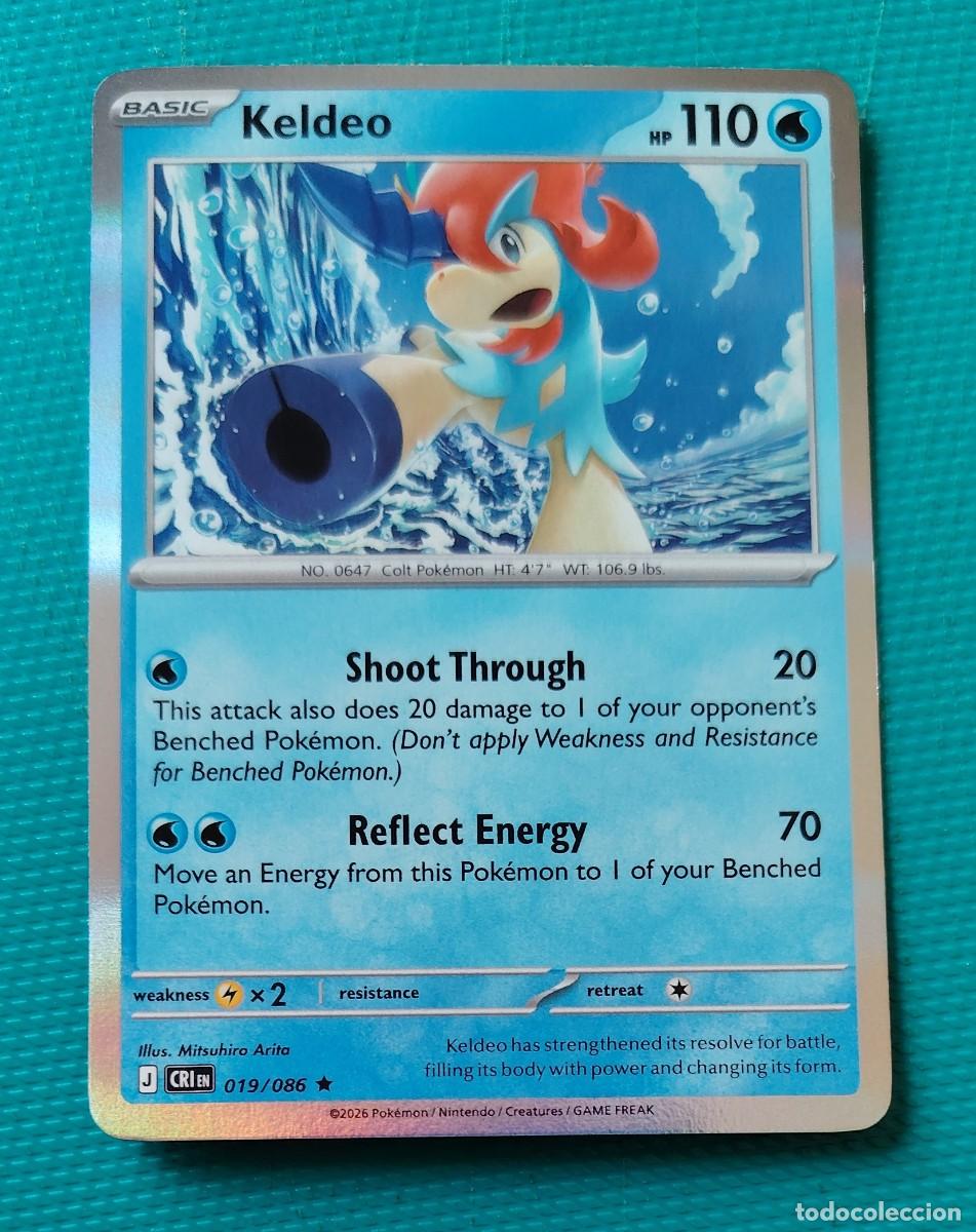 Trading cards: CARTA POKEMON EN INGLES - KELDEO 019 / 086 - BASICO - RARA * - ORIGINAL - NUEVA MD MINT