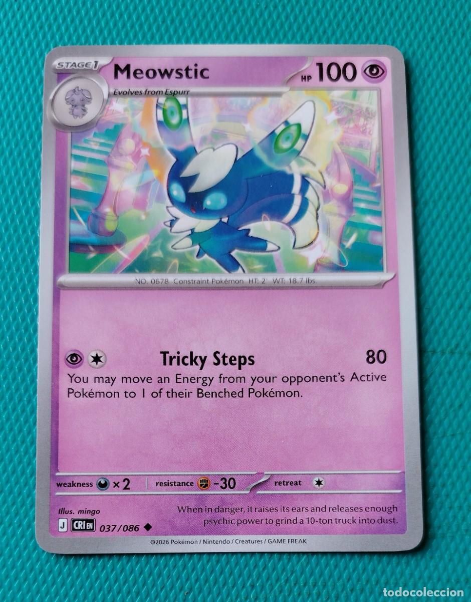 Trading cards: CARTA POKEMON EN INGLES - MEOWSTIC 037 / 086 - FASE 1 - ORIGINAL - NUEVA MD MINT