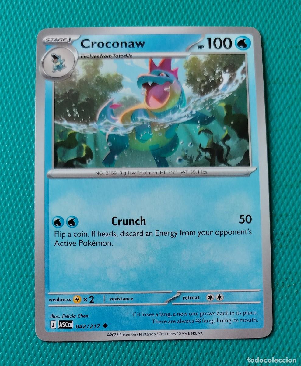 Trading cards: CARTA POKEMON EN INGLES - CROCONAW 042 / 217 - FASE 1 - ORIGINAL - NUEVA MD MINT