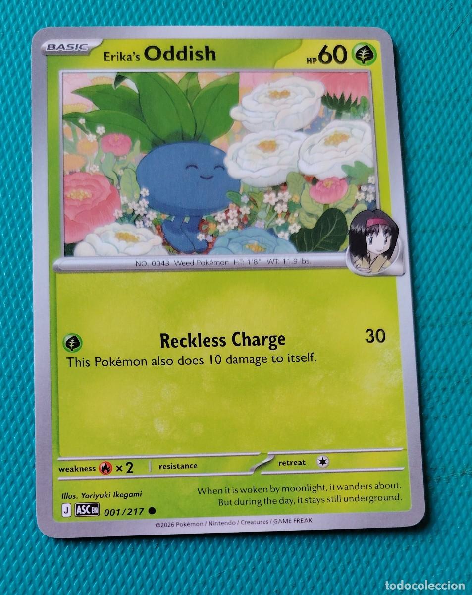 Trading cards: CARTA POKEMON EN INGLES - ODDISH ERIKA 001 / 217 - BASICO - ORIGINAL - NUEVA MD MINT