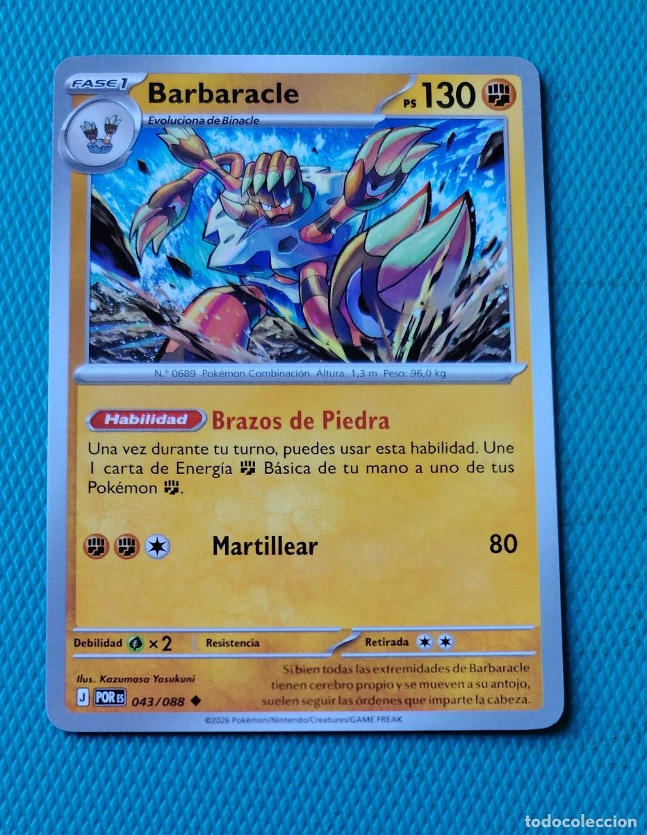 Trading cards: CARTA POKEMON EN ESPA&Ntilde;OL - BARBARACLE 043 / 088 - FASE 1 - ORIGINAL - NUEVA MD MINT