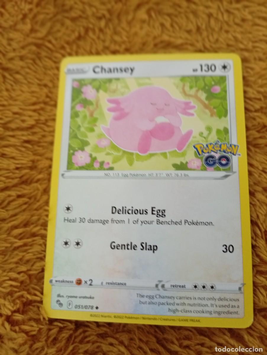 Trading cards: Carta Pok&eacute;mon de Chansey, n&uacute;mero 51/078, de la colecci&oacute;n Pok&eacute;mon GO del a&ntilde;o 2022. - Idioma: Ingl&eacute;s.