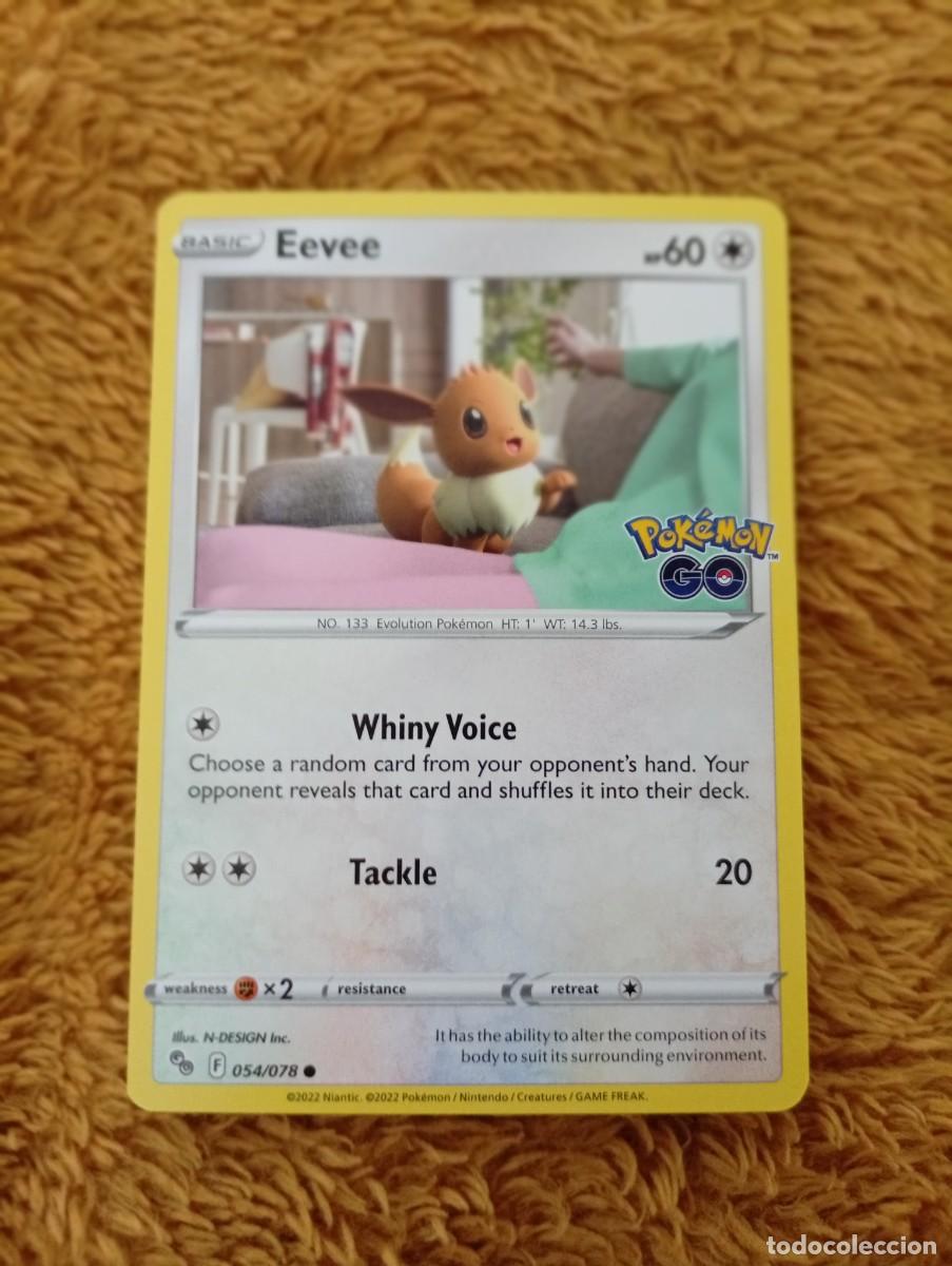 Trading cards: Carta Pok&eacute;mon de Eevee, edici&oacute;n en ingl&eacute;s del a&ntilde;o 2022. - N&uacute;mero de carta: 54/078. - Tipo: B&aacute;sico.