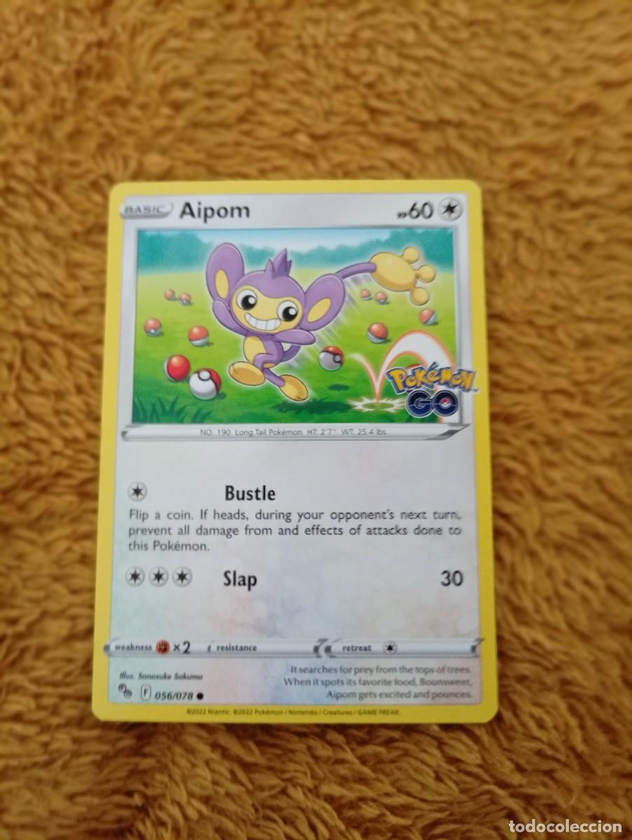 Trading cards: Carta Pok&eacute;mon de Aipom, edici&oacute;n en ingl&eacute;s. - N&uacute;mero de carta: 56/078. - A&ntilde;o de publicaci&oacute;n: 2022. -