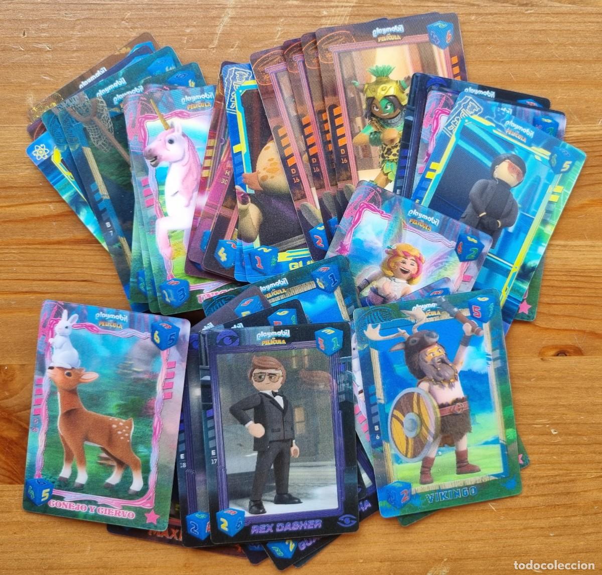 Trading cards: Lote 36 cromos PLAYMOBIL: La Pel&iacute;cula (2019) Hologr&aacute;ficos