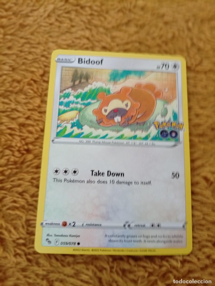 Trading cards: Carta Pok&eacute;mon de Bidoof, edici&oacute;n en ingl&eacute;s. - N&uacute;mero de carta: 59/078 - A&ntilde;o de publicaci&oacute;n: 2022 -