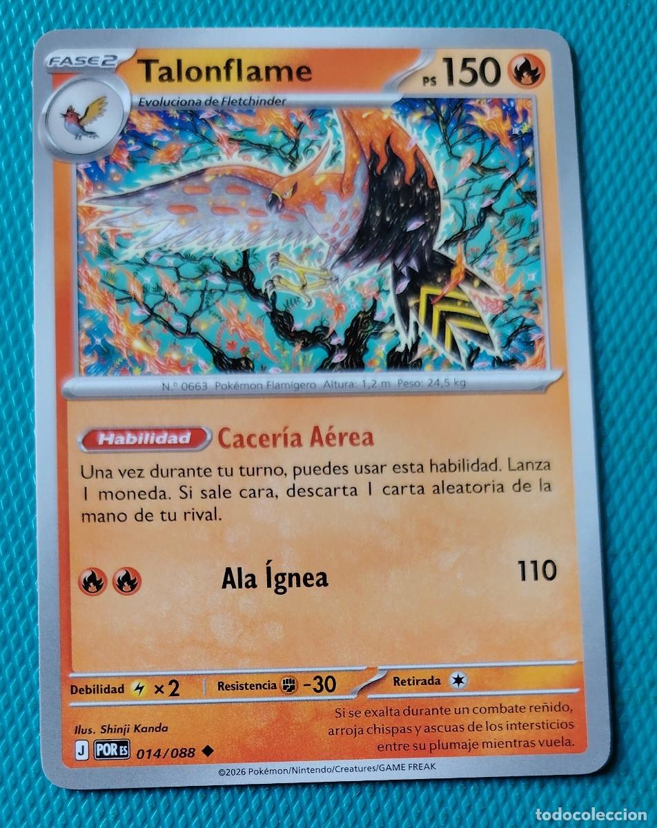 Trading cards: AXARCOIN - CARTA POKEMON EN ESPA&Ntilde;OL - TALONFLAME 014 / 088 - FASE 2 - ORIGINAL - NUEVA MD MINT