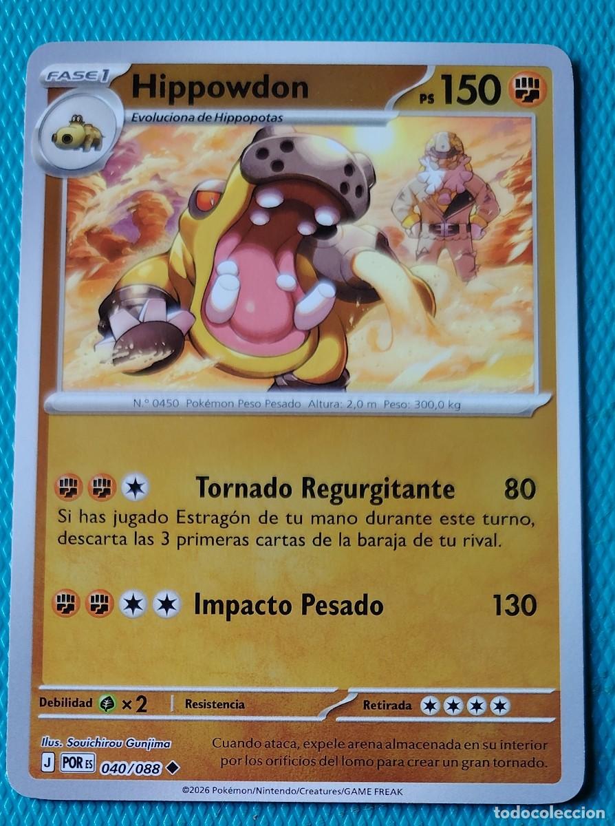 Trading cards: CARTA POKEMON EN ESPA&Ntilde;OL - HIPPOWDON 040 / 088 - FASE 1 - ORIGINAL - NUEVA MD MINT