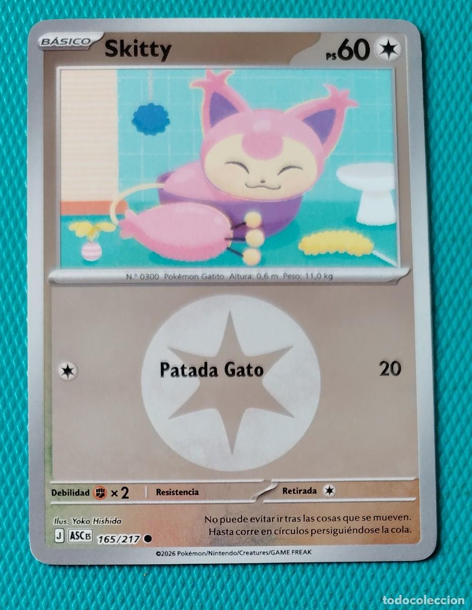 Trading cards: CARTA POKEMON EN ESPA&Ntilde;OL - SKITTY 165 / 217 - BASICO - ORIGINAL - NUEVA MD MINT