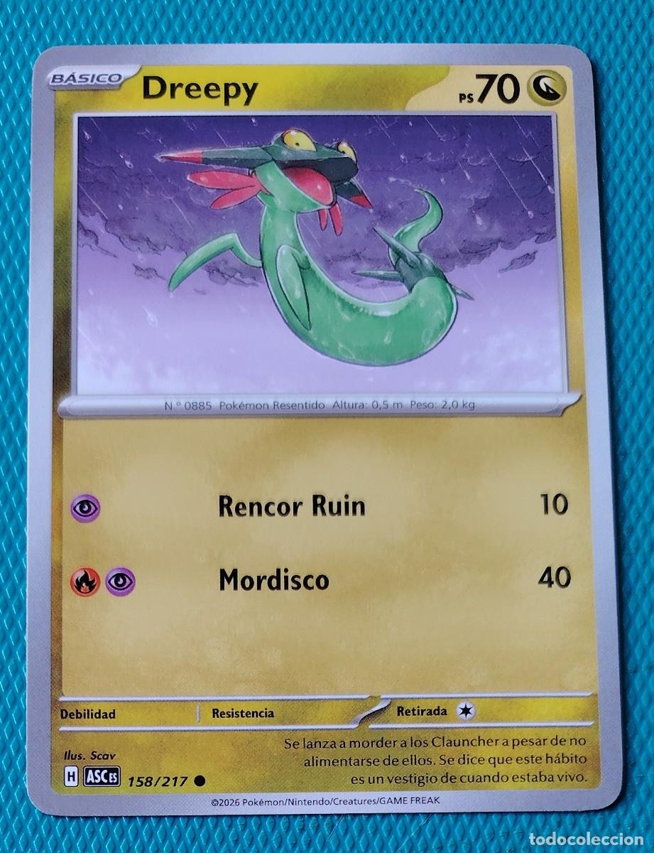 Trading cards: CARTA POKEMON EN ESPA&Ntilde;OL - DREEPY 158 / 217 - BASICO - ORIGINAL - NUEVA MD MINT