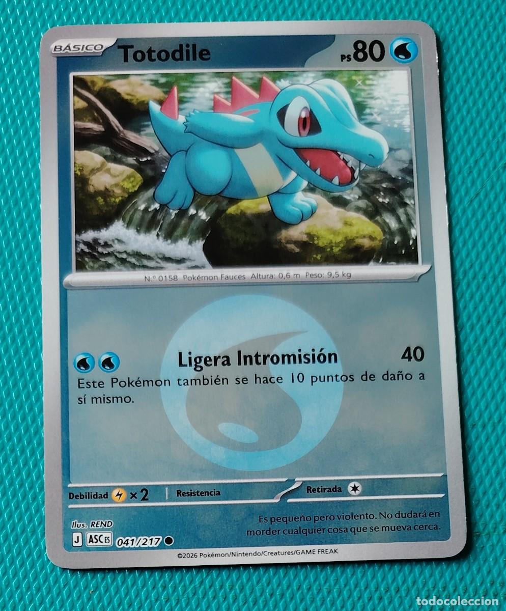 Trading cards: CARTA POKEMON EN ESPA&Ntilde;OL - TOTODILE 041 / 217 - BASICO - ORIGINAL - NUEVA MD MINT