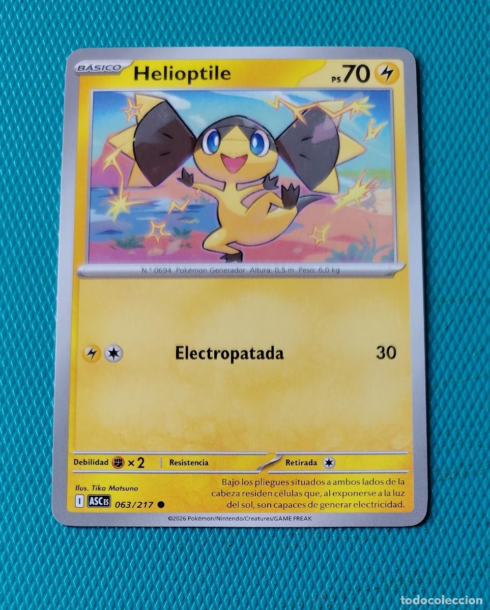 Trading cards: CARTA POKEMON EN ESPA&Ntilde;OL - HELIOPTILE 063 / 217 - BASICO - ORIGINAL - NUEVA MD MINT