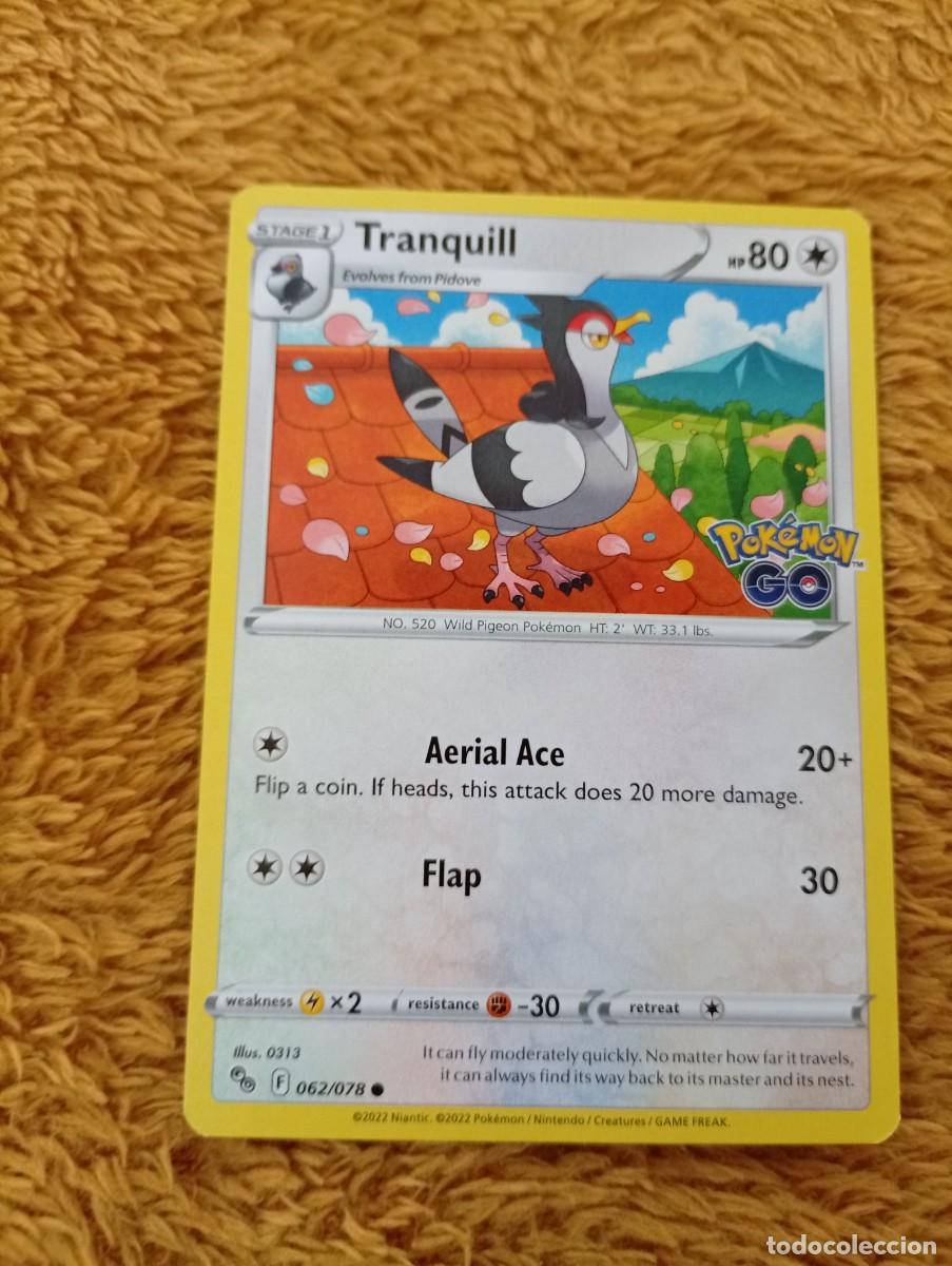 Trading cards: Carta Pok&eacute;mon de Tranquill, edici&oacute;n en ingl&eacute;s. - N&uacute;mero de carta: 62/078. - A&ntilde;o de publicaci&oacute;n: 202