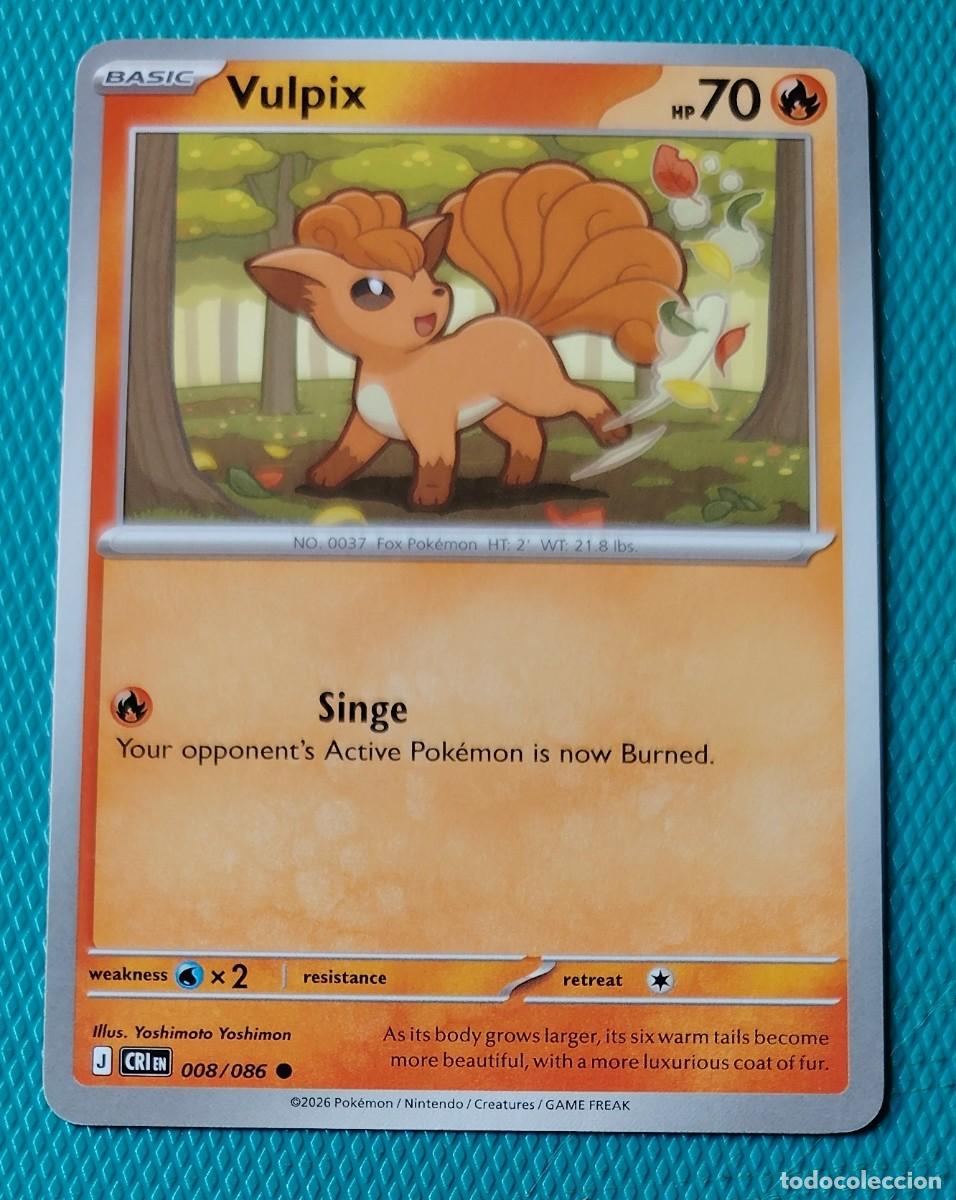 Trading cards: CARTA POKEMON EN INGLES - VULPIX 008 / 086 - BASICO - ORIGINAL - NUEVA MD MINT