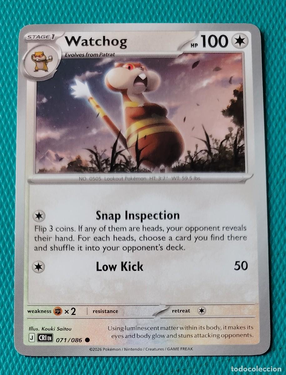 Trading cards: CARTA POKEMON EN INGLES - WATCHOG 071 / 086 - FASE 1 - ORIGINAL - NUEVA MD MINT