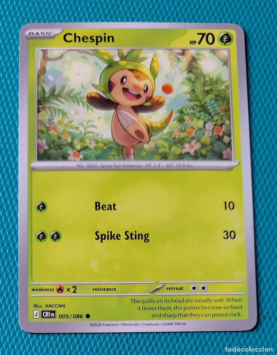 Trading cards: CARTA POKEMON EN INGLES - CHESPIN 005 / 086 - BASICO - ORIGINAL - NUEVA MD MINT