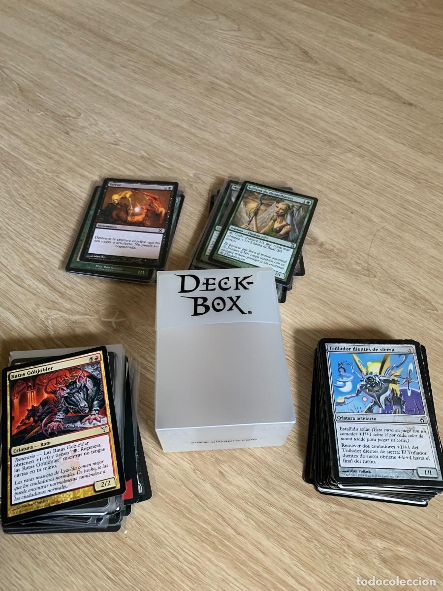Trading cards: CAJA PLASTICO CON 108 CARTAS MAGIC THE GATERING. DECKMASTER. BUENA CONSERVACION