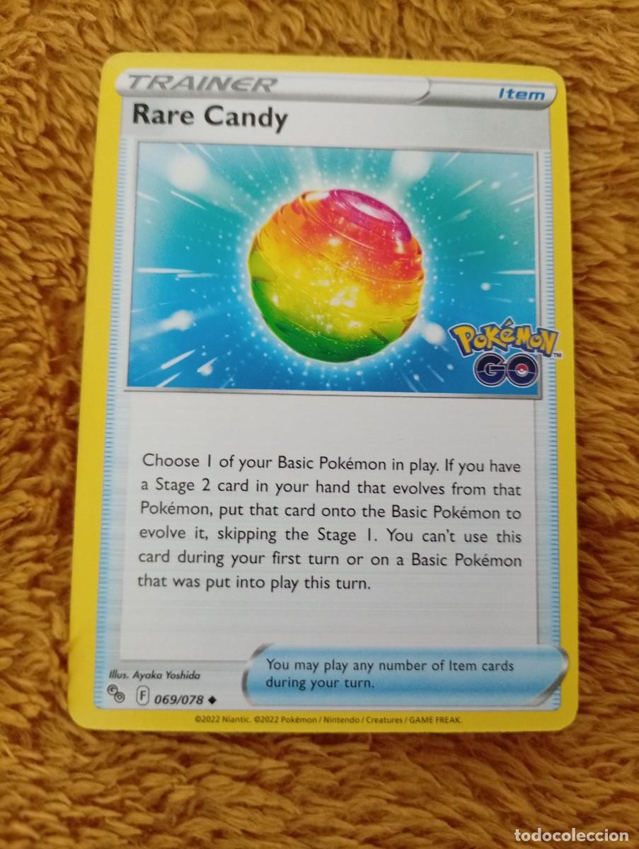 Trading cards: Carta de entrenador Rare Candy del set Pok&eacute;mon GO. - Idioma: Ingl&eacute;s. - N&uacute;mero de carta: 069/078. -