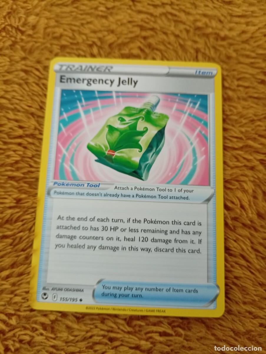 Trading cards: Carta Pok&eacute;mon de entrenador, Emergency Jelly, en ingl&eacute;s. Pertenece a la expansi&oacute;n Scarlet & Violet y