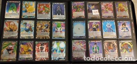 Trading cards: DRAGON BALL SUPER. Clasificador con unos 450 cartas en ingl&eacute;s.