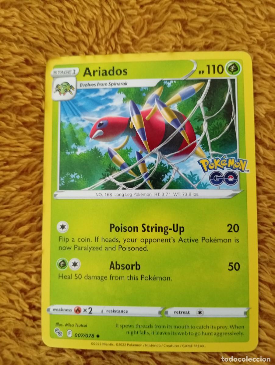 Trading cards: Carta Pok&eacute;mon de Ariados, edici&oacute;n en ingl&eacute;s. - N&uacute;mero de carta: 007/078. - A&ntilde;o de publicaci&oacute;n: 2022