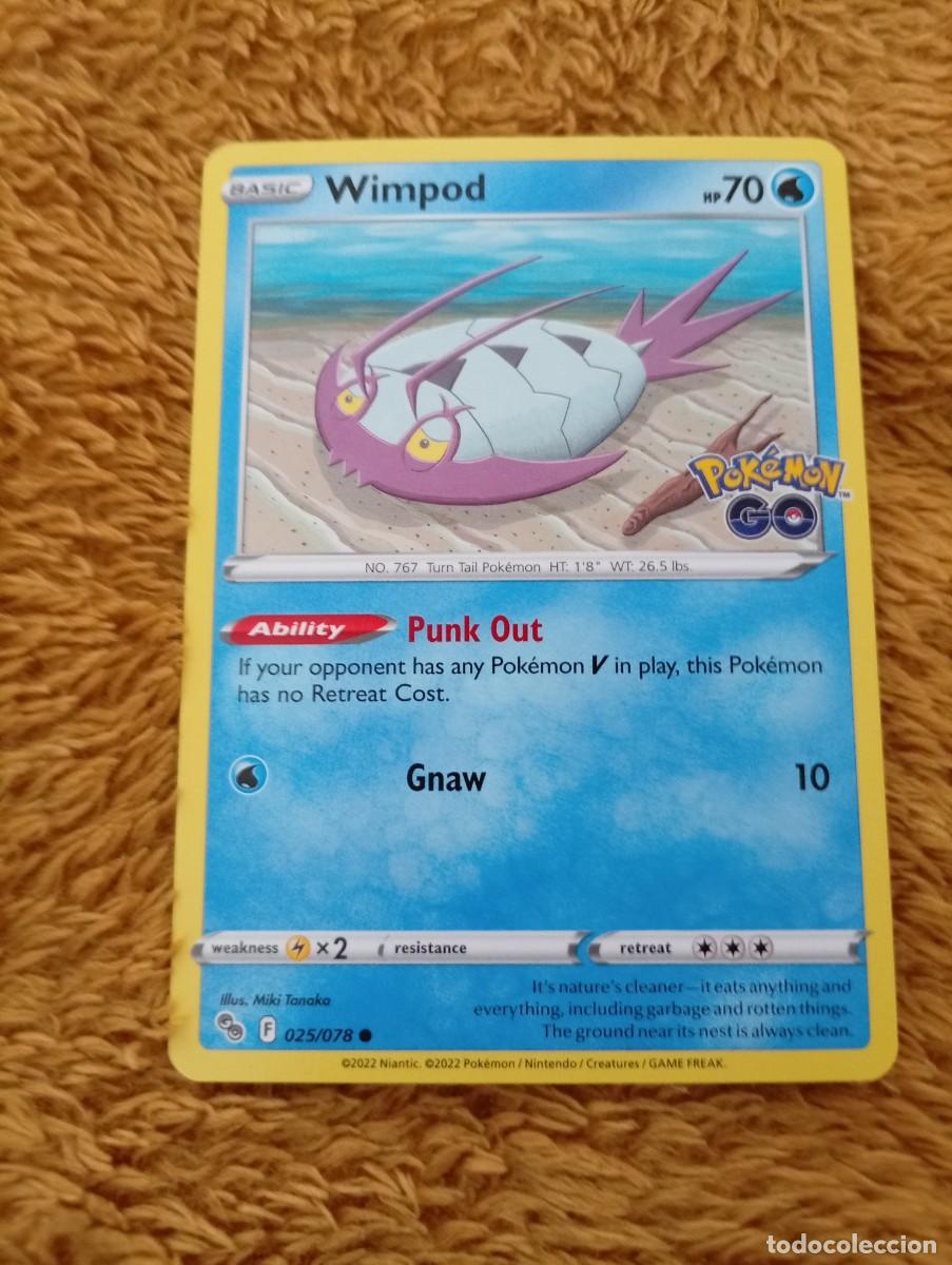 Trading cards: Carta Pok&eacute;mon de Wimpod, edici&oacute;n en ingl&eacute;s. - N&uacute;mero de carta: 25/078. - A&ntilde;o de publicaci&oacute;n: 2022.