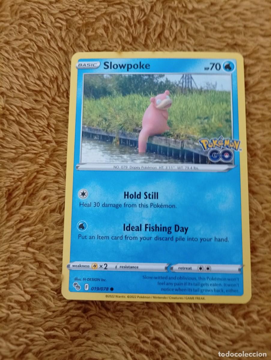 Trading cards: Carta de Pok&eacute;mon Slowpoke, edici&oacute;n en ingl&eacute;s del a&ntilde;o 2022. - N&uacute;mero de carta: 19/078. - Pok&eacute;mon: Sl