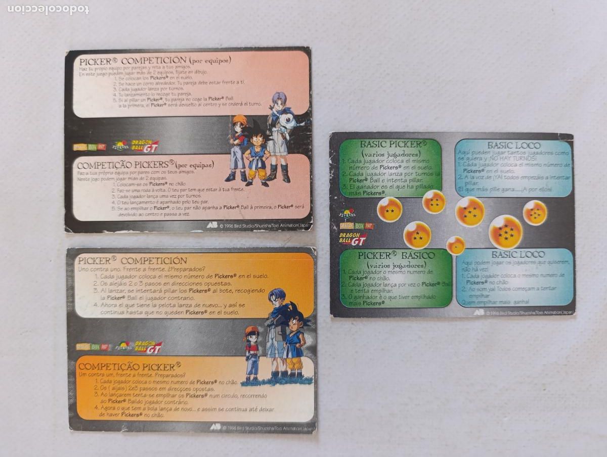 Trading cards: LOTE DRAGON BALL GT PICKERS - 3 CARTAS DE INSTRUCCIONES - MAGIC BOX INT. ESPA&Ntilde;A 1999 (DC)
