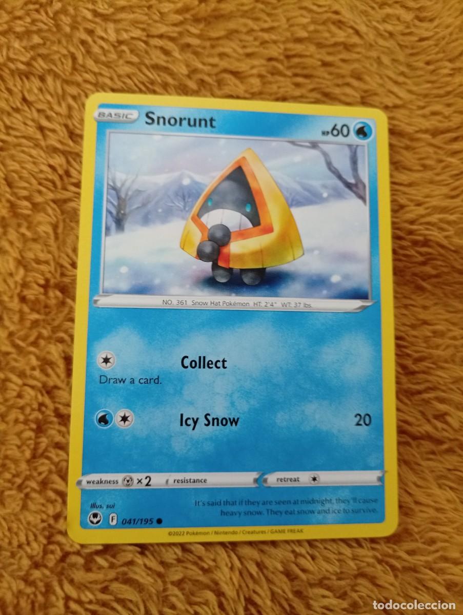 Trading cards: Carta Pok&eacute;mon de Snorunt, edici&oacute;n en ingl&eacute;s. - N&uacute;mero de carta: 41/195. - A&ntilde;o de publicaci&oacute;n: 2022.