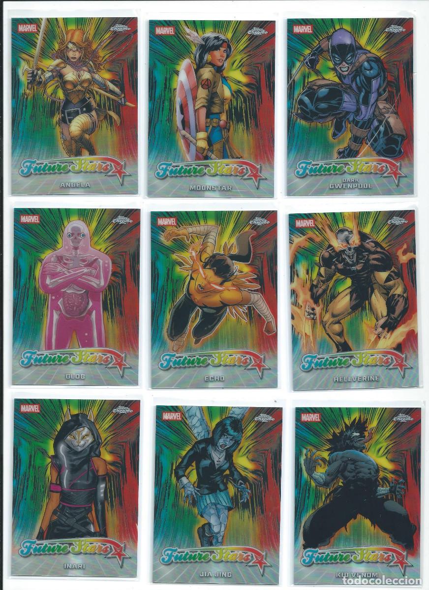 Trading cards: 2026 TOPPS CHROME MARVEL : SUBSET FUTURE STARS COMPLETO (20 CARDS)