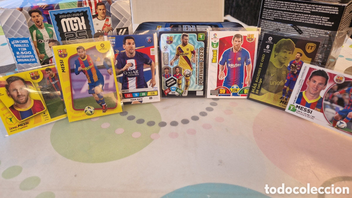Trading cards: Lote cromos Lionel Messi - Colecci&oacute;n FC Barcelona / PSG / LaLiga - Protegidos en fundas