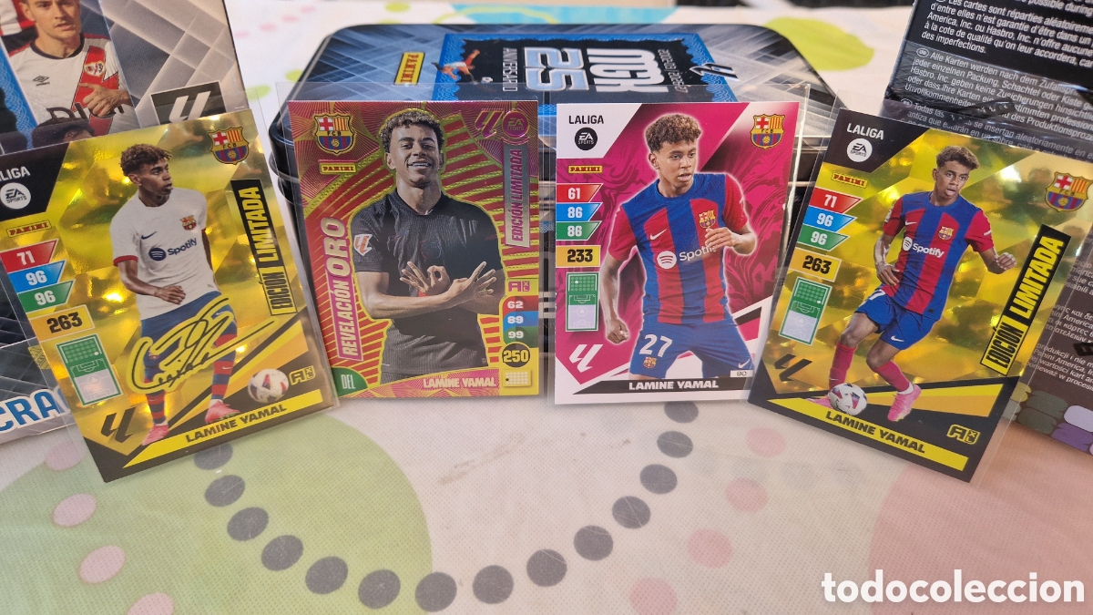 Trading cards: LOTE LAMINE YAMAL &ndash; Rookie Base n&ordm; 233 + Revelaci&oacute;n Oro Edici&oacute;n Limitada + 2 Edici&oacute;n Limitada Gold (