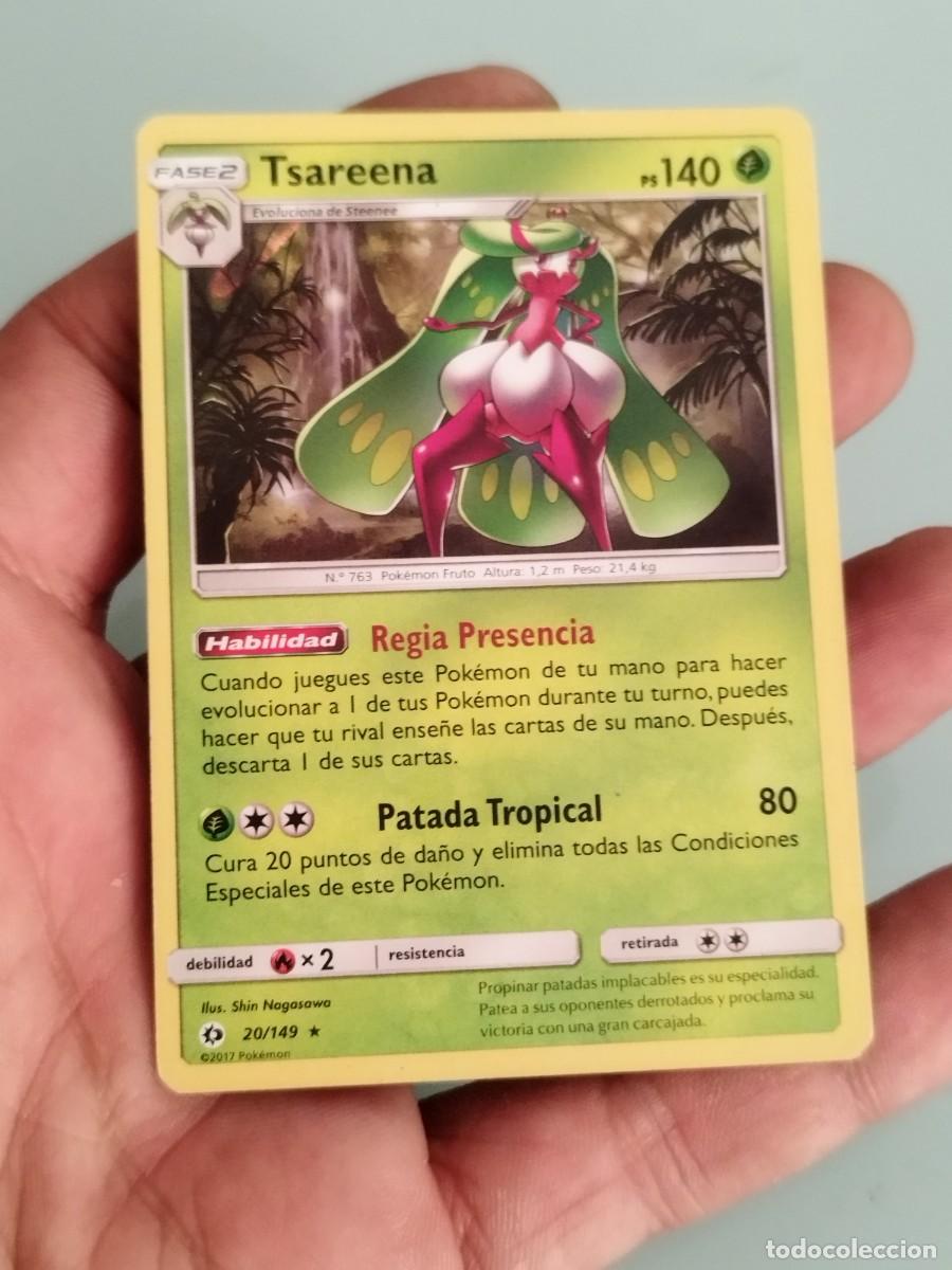 Trading cards: Tsareena (n&uacute;mero 20/149) de la expansi&oacute;n Sol y Luna (Sun & Moon) del JCC Pok&eacute;mon, lanzada en 2017