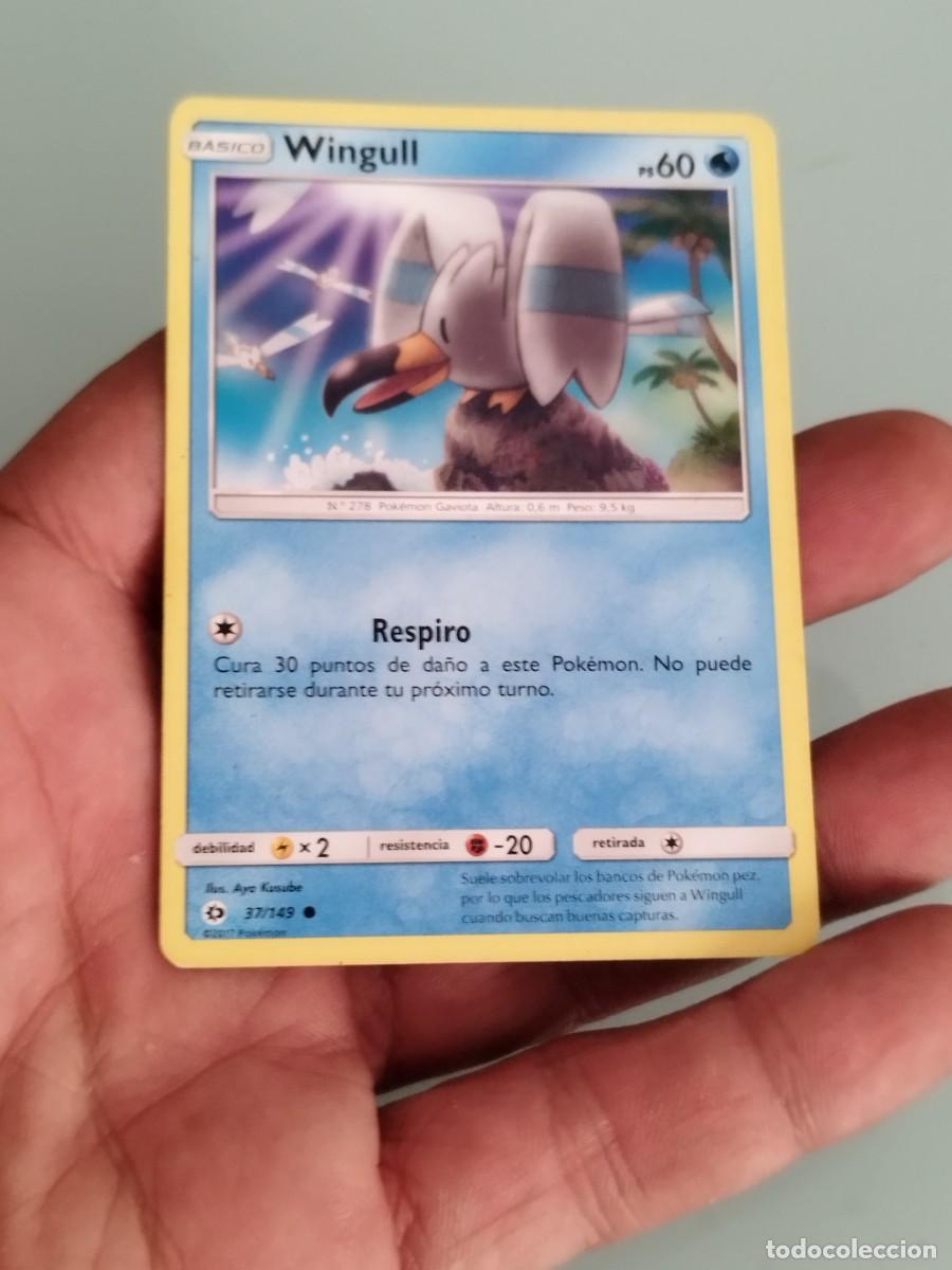Trading cards: Wingull (37/149) de la expansi&oacute;n Sol y Luna Sun & Moo) del JCC Pok&eacute;mon, lanzada en 2017. Aya Kusube.