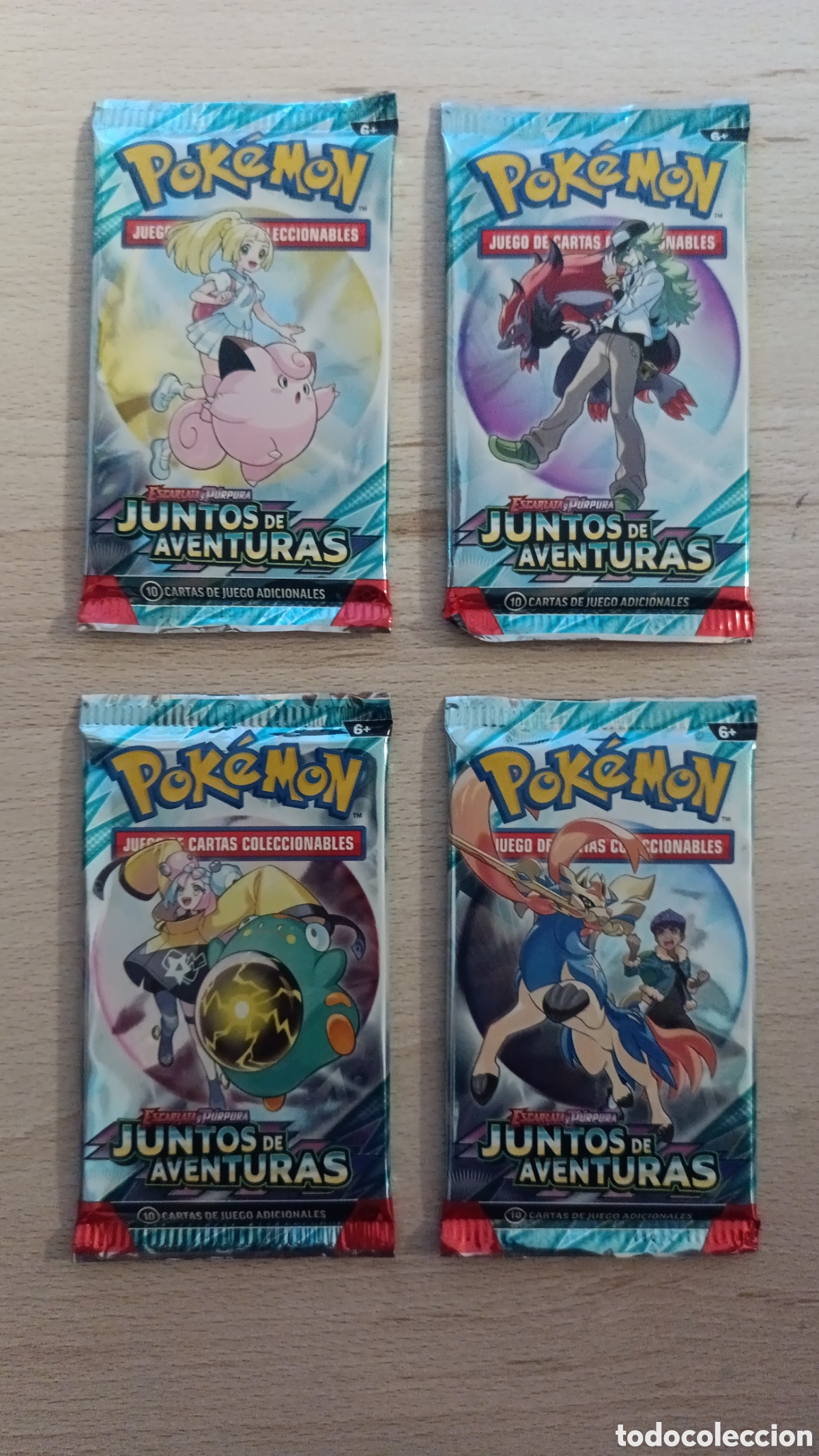 Trading cards: 4 sobres juntos de aventuras